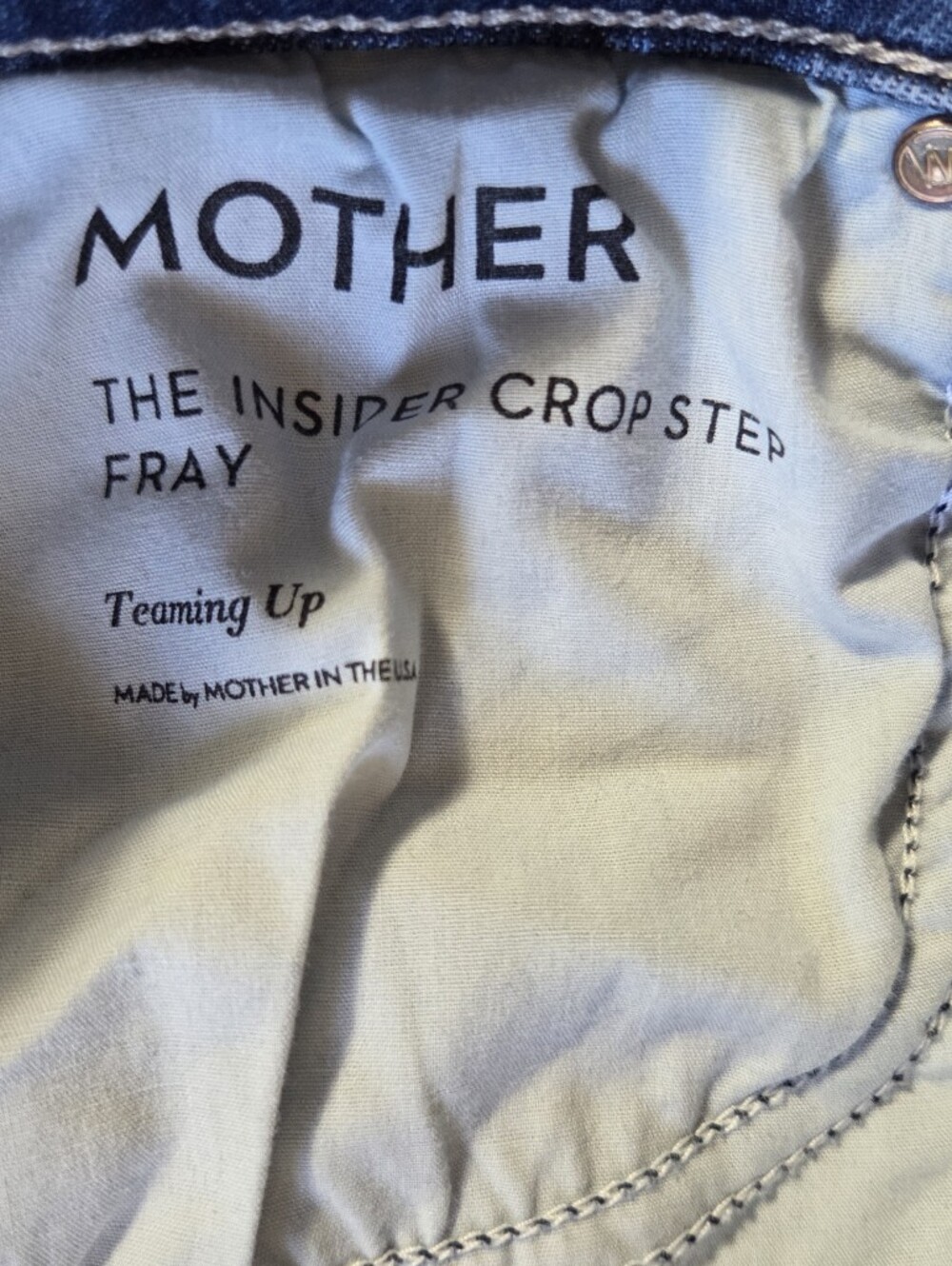 MOTHER The Insider Crop Step Fray Jeans Size 28 Dark Wash Raw Hem - Picture 11 of 11